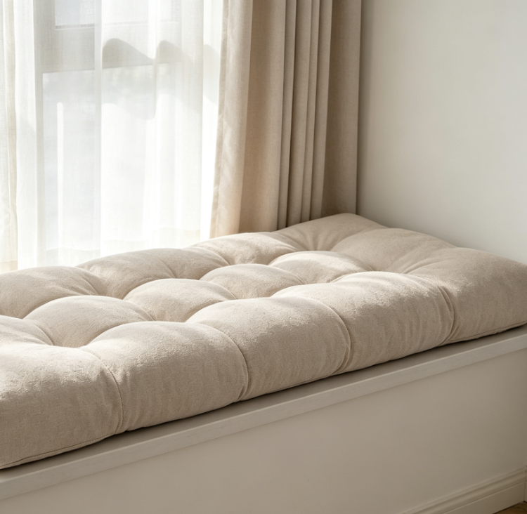 Tufted High Density Foam Window Seat Cushion