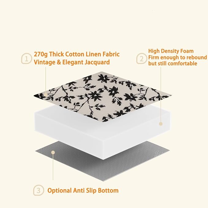 Quilted Chenille Indoor Bench Seat Cushion