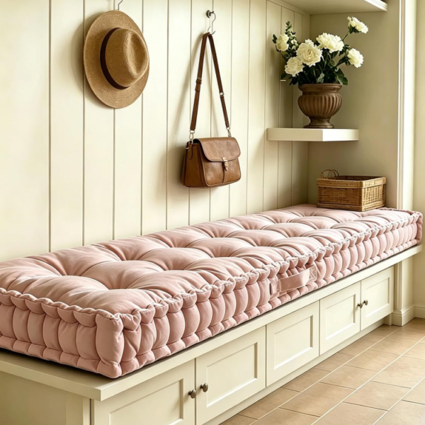 Tufted Velvet Window Seat Bench Cushion