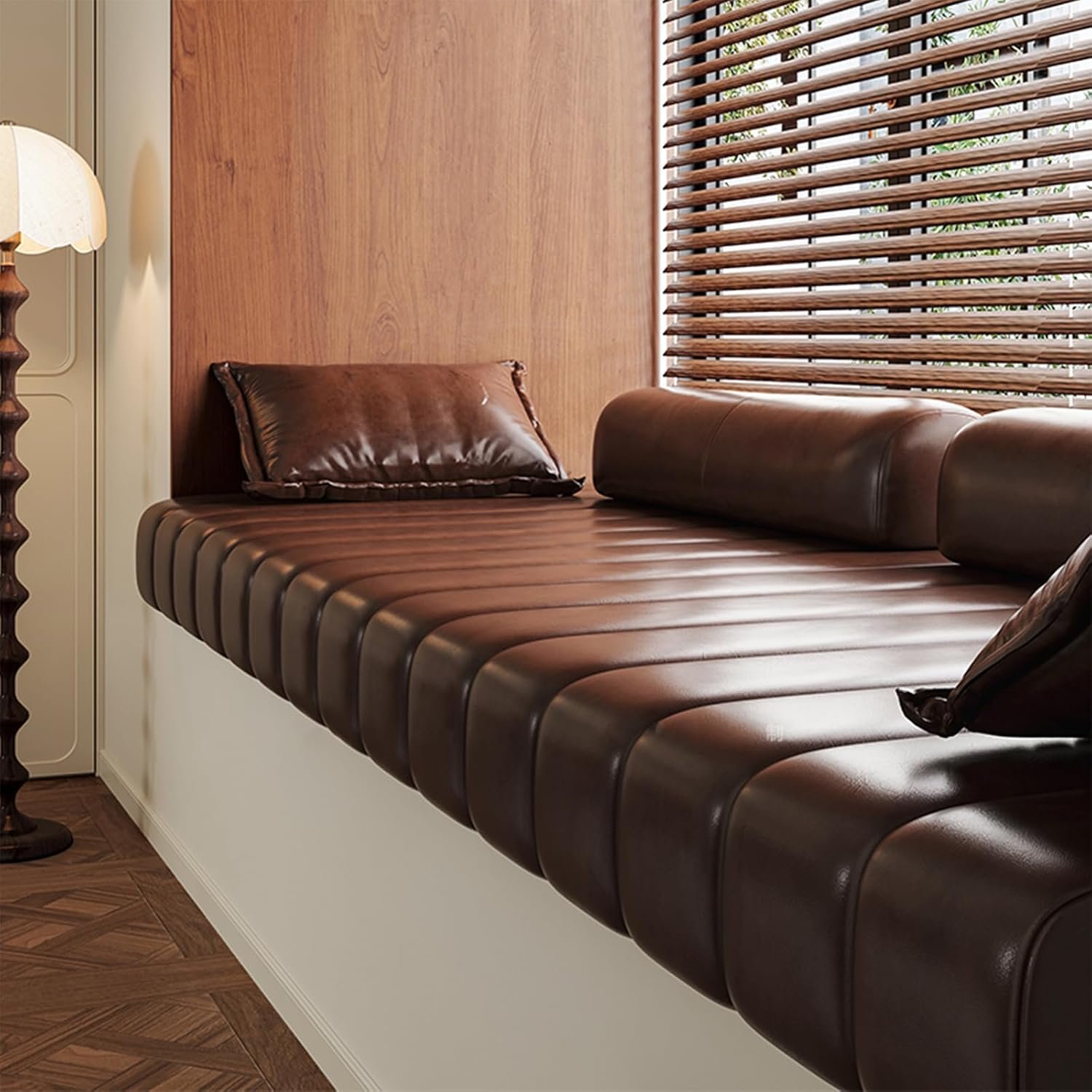 Faux Leather Indoor Window Seat Cushion