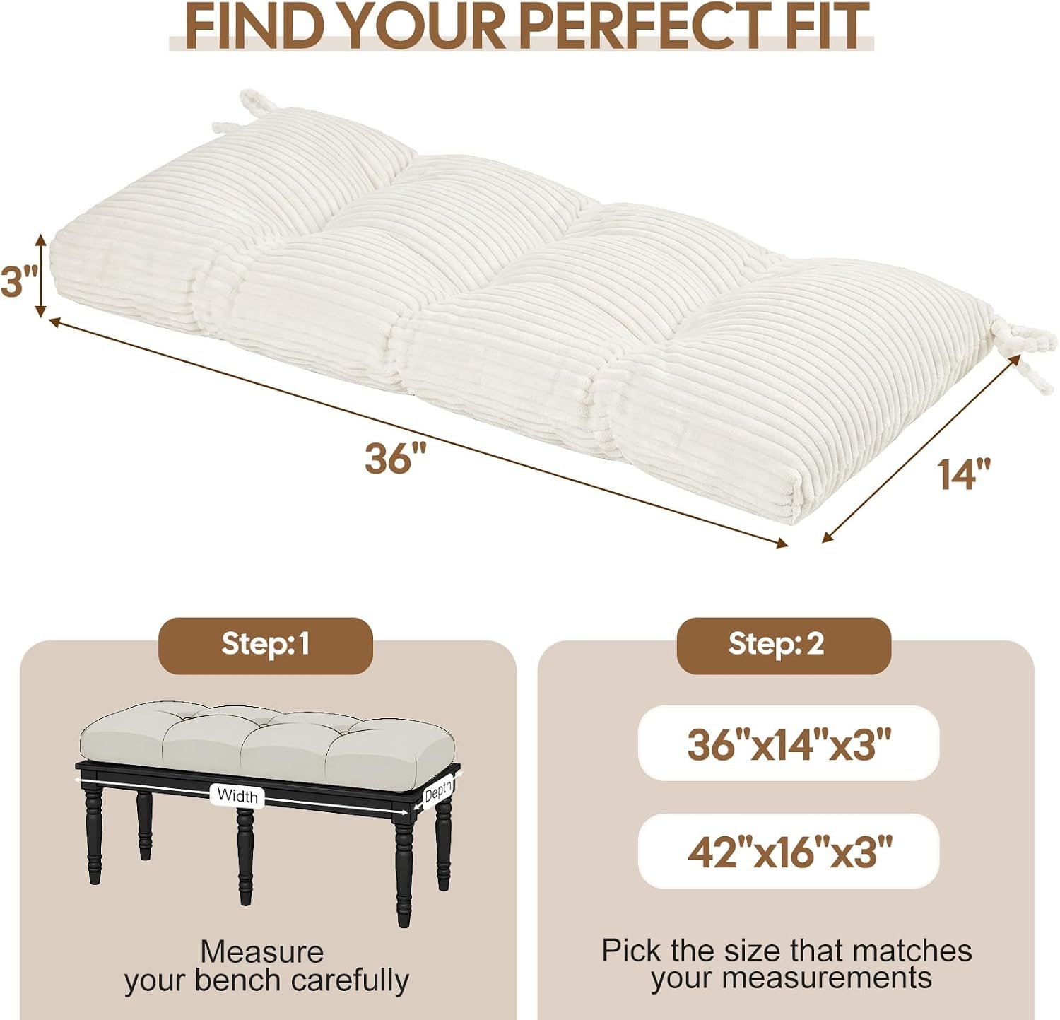 Indoor Furniture Bay Window Bench Cushion