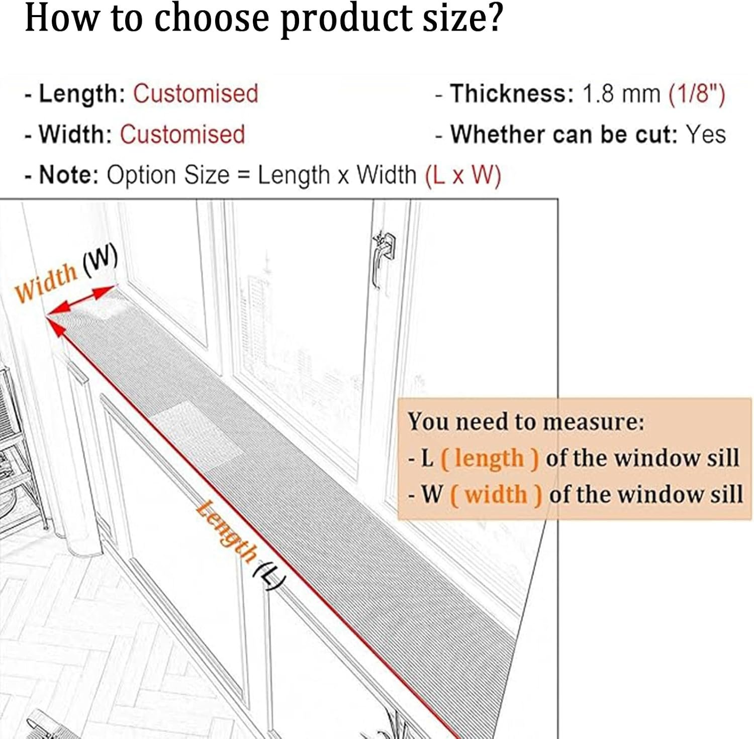 Floral Waterproof Window Sill Protector Pad
