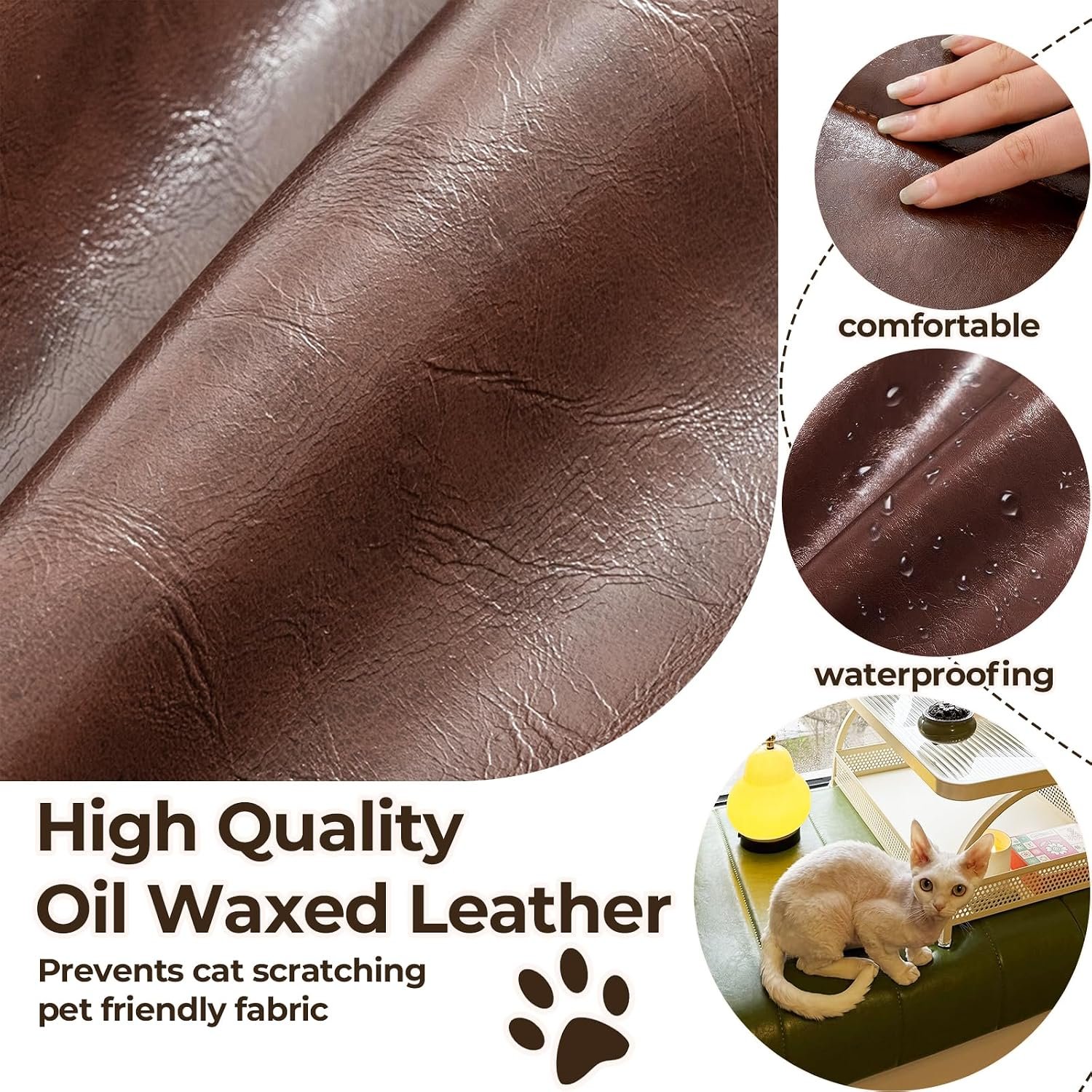 Faux Leather Indoor Window Seat Cushion