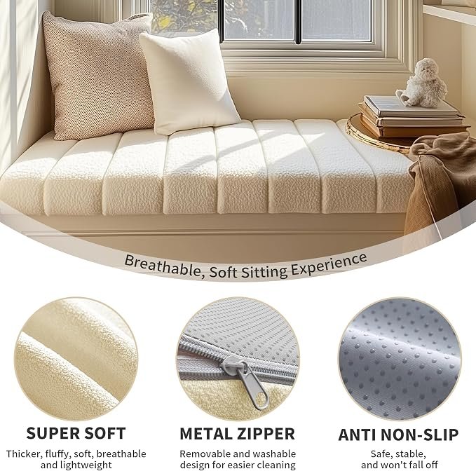 Waterproof Foam Bay Window Seat Cushion